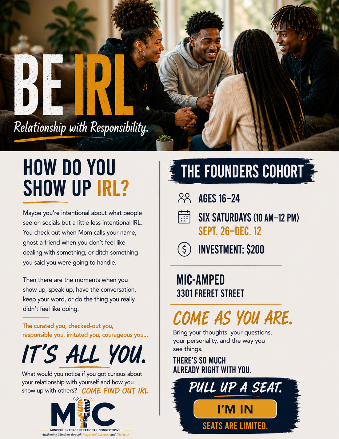 BE IRL Founders Cohort one-pager preview